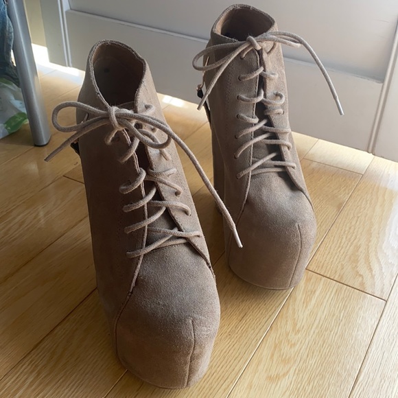 Jeffrey Campbell Damsel Claw Tan Wedge Boot - Picture 3 of 9